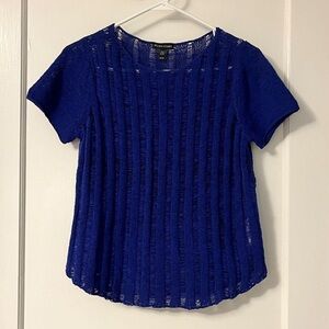Eileen Fisher Cobalt Blue Textured Blouse